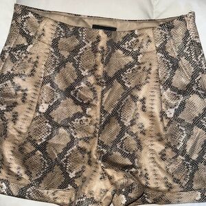 Express Tan Snake Print High Waist Shorts